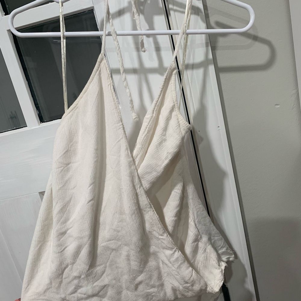 American eagle creme halter top